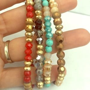 Crystal bead stretch bracelets you pick color